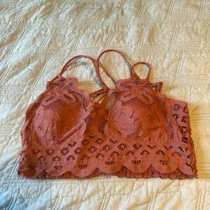 Lace Bralette in Rust Orange/Coral